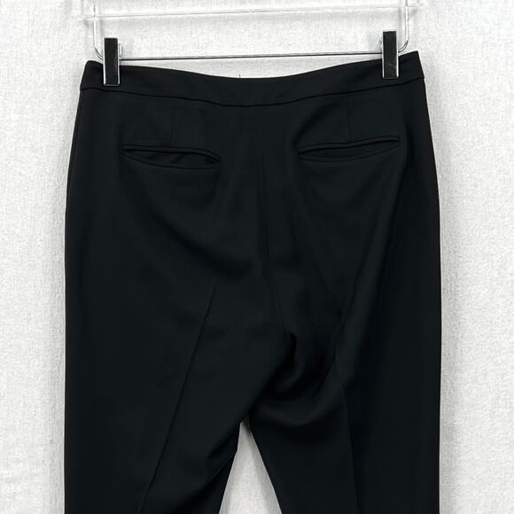 REISS Lee Trouser Pants Womens 4 Black Wool Mid Rise Tailored Slim Ankle Crop - Picture 6 of 15